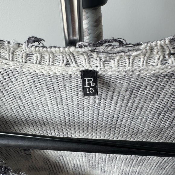 R13 Leopard Print Cardigan in Black and Cream - Picture 4 of 11